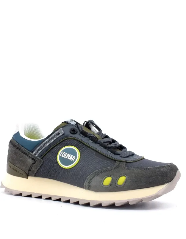 Low Profile Mixed Leather Sneakers