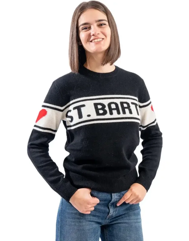 Modern Black Sweater With Bold Text