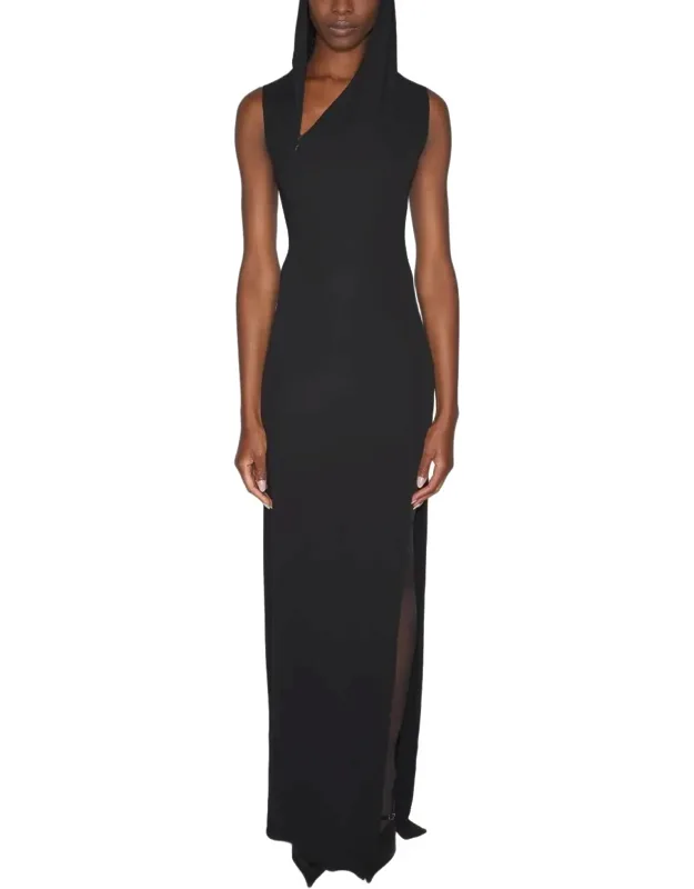 Hooded Sleeveless Maxi Dress