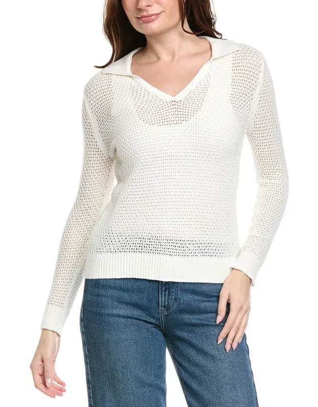 Arwen Textured Polo Collar Cashmere-blend Sweater