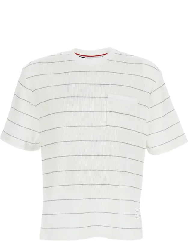 Textured Stripe Waffle Short Sleeve Tee