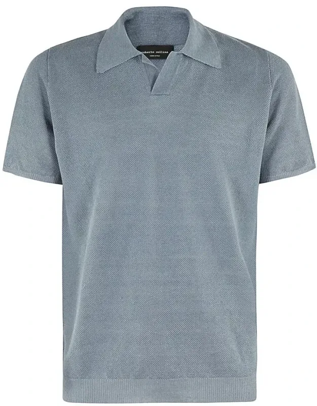 Pique Stitch Denim Polo Shirt