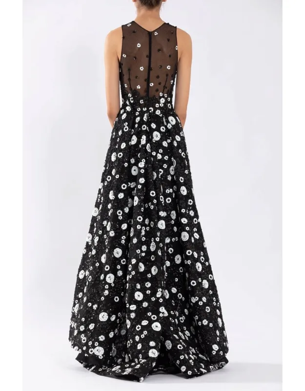 Tulle High-low Dress With Dotted Beading