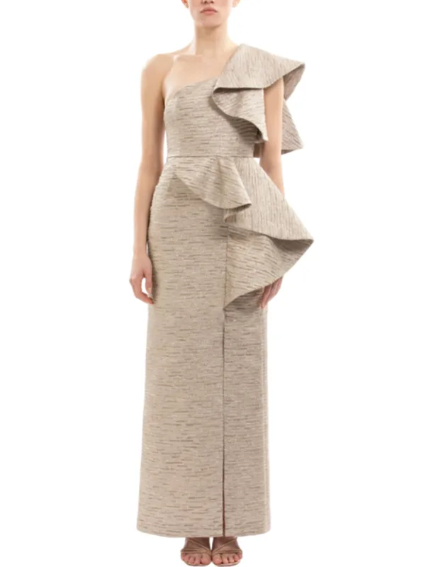 Ruffled Brocade Dress