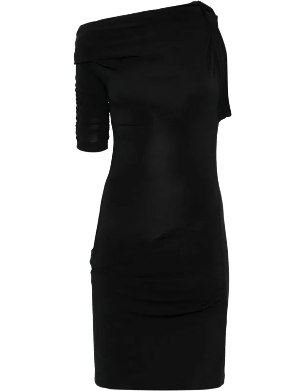 Draped One-shoulder Mini Dress