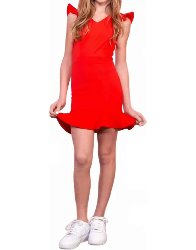 Fiona V Neck Ruffle Dress
