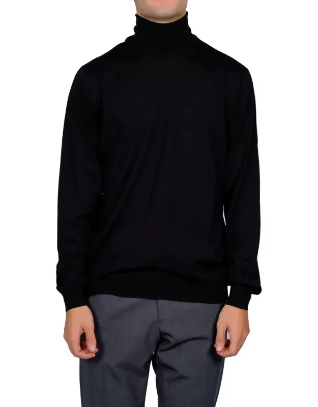 Fitted Merino Wool Turtleneck Sweater
