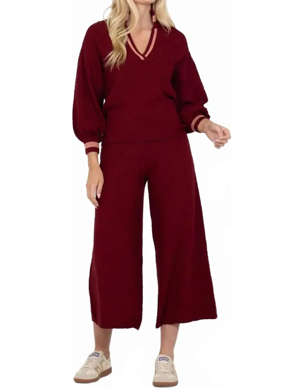Lolli Sweater In Monogram With Captivating Pattern And Collar Neckline