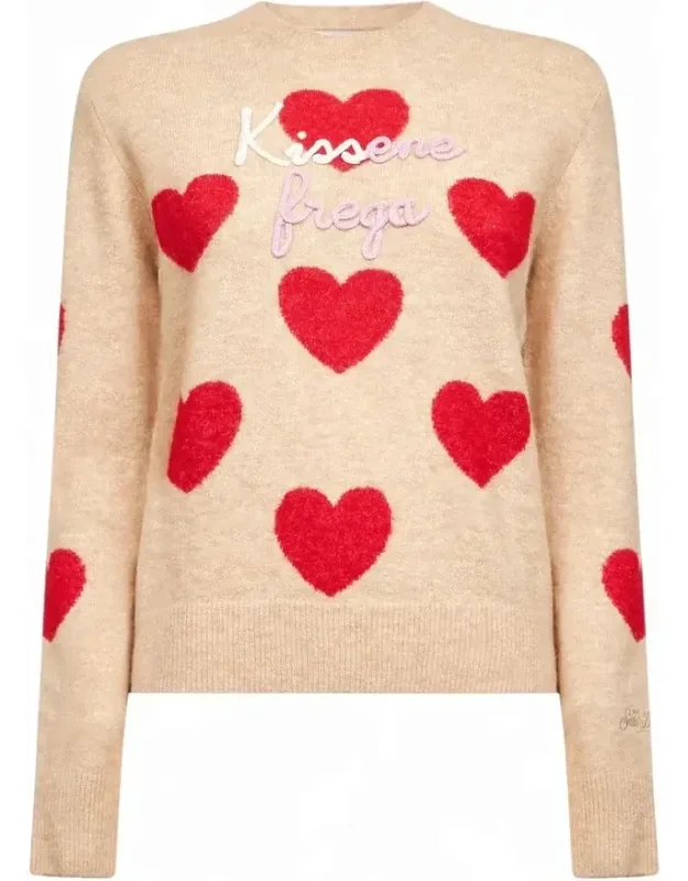 Alpaca Sweater With Heart Motifs