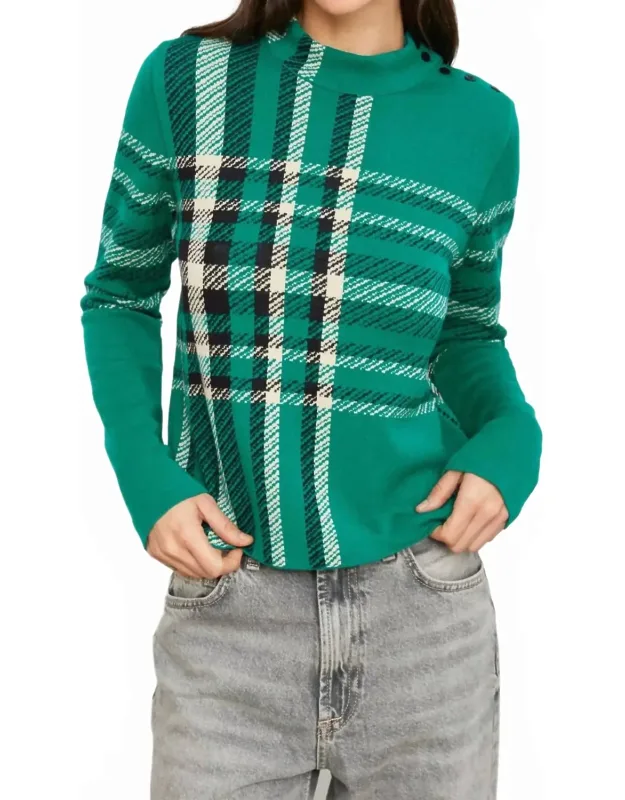 Plaid Mockneck Sweater