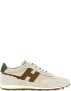 Silk And Nylon Construction Low-top Sneakers