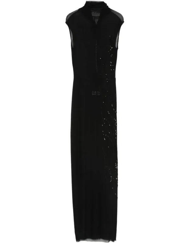 Sleeveless Semi-sheer Maxi Dress