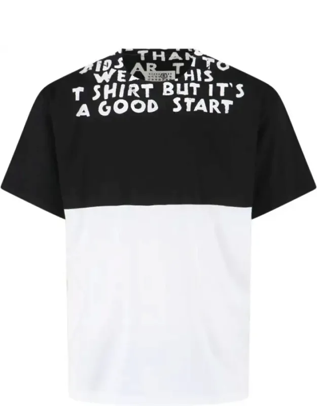 Bicolor Contrast Print T-shirt