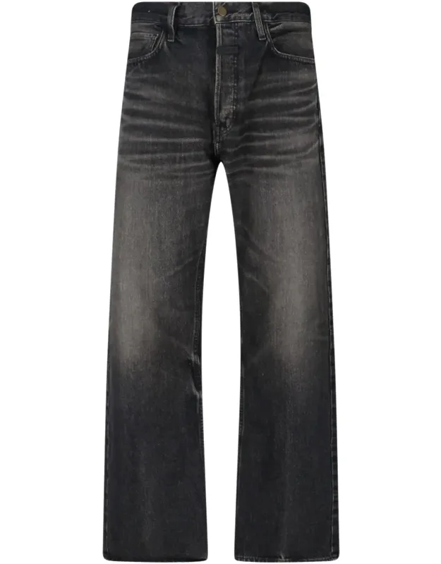 Straight-leg Denim Jeans With Logo Detail