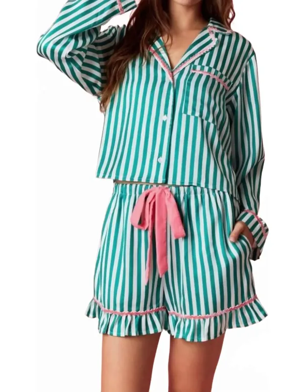 Merry And Bright Striped Pajama Set