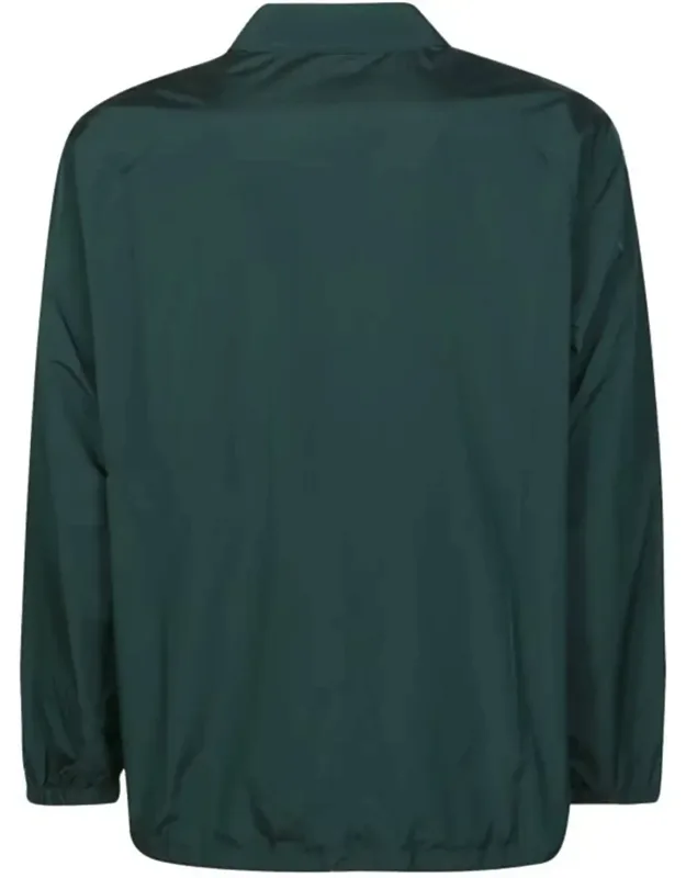 Classic Collar Button-up Jacket With Ribbed Hems