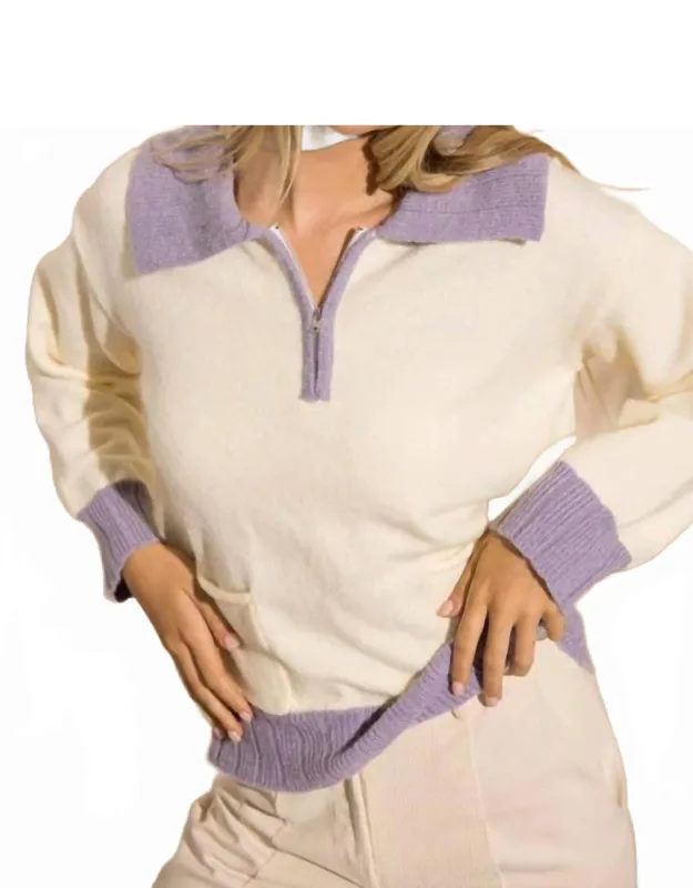 Colorblock Zip Sweater