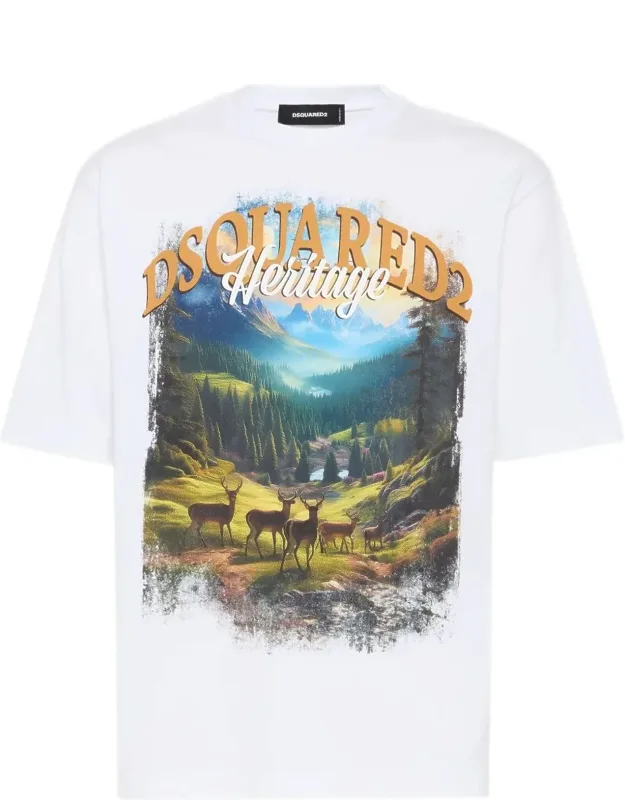 Graphic Print Short-sleeve Crew Neck T-shirt