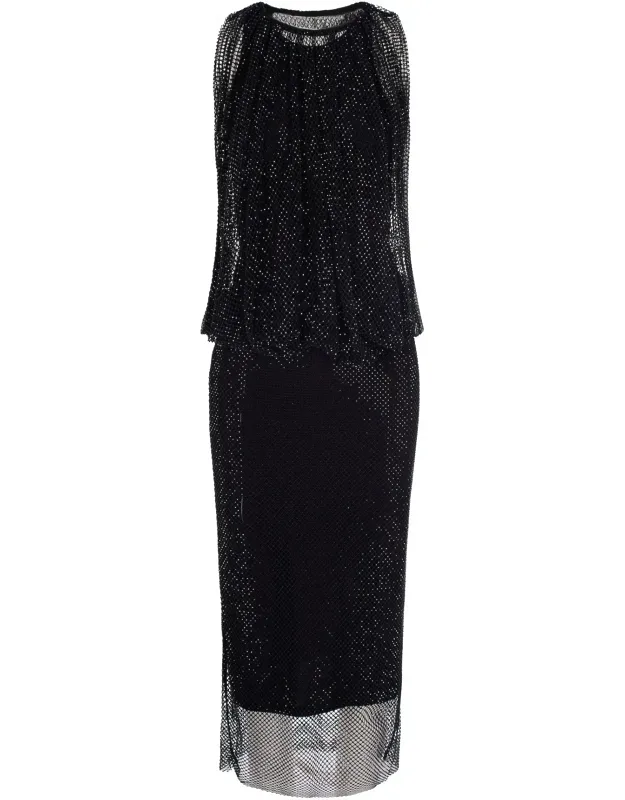 Mesh Dress With Crystals