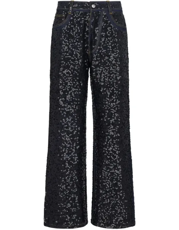 Sequin Straight Jeans