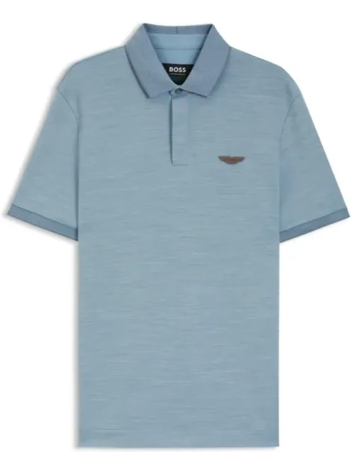 Aston Martin Polo Shirt In Wool-cotton Piqué