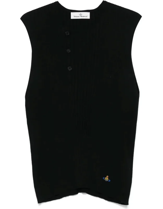 Ribbed Sleeveless Sweatshirt