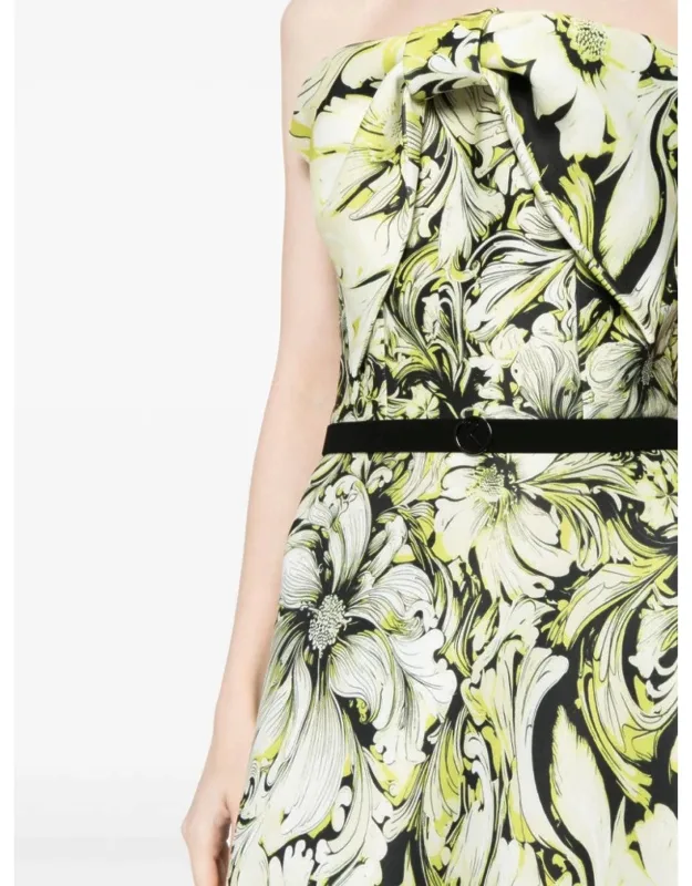 Jet Black Strapless A-line Dress