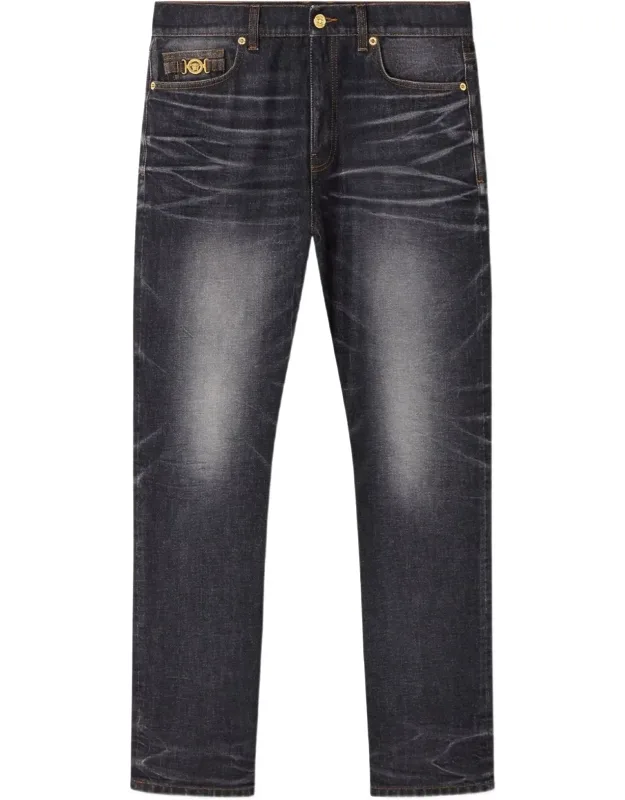 Straight Leg Washed Jeans