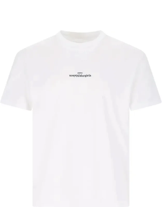 "distorted Logo" T-shirt With Upside-down Embroidered Logo