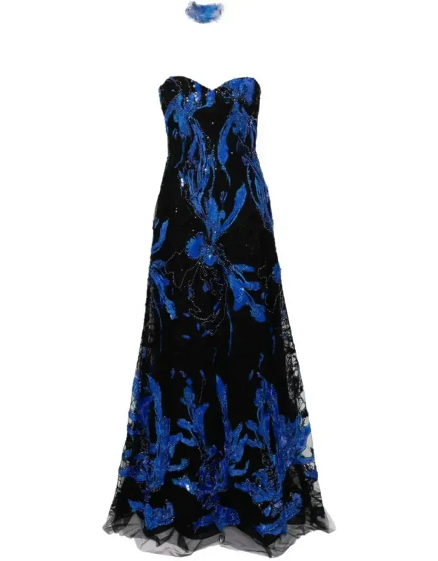 Embroidered Strapless Dress