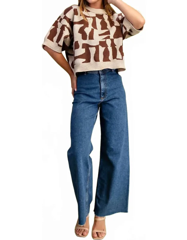 Geometric Print Sweater