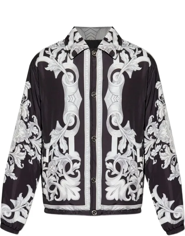 Baroque-patterned Jacket With Adjustable Fit
