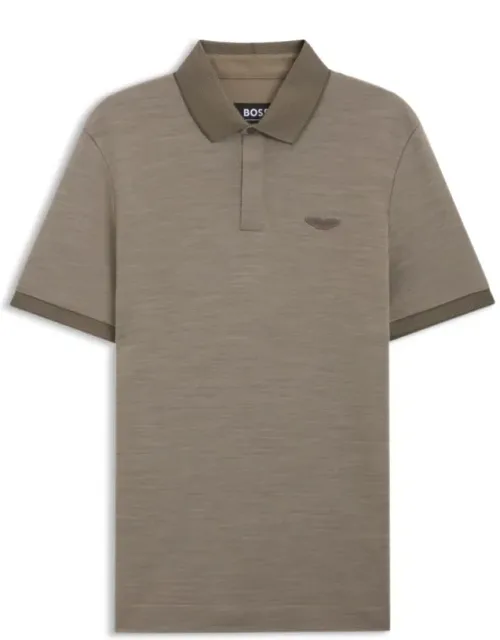 Aston Martin Polo Shirt In Wool-cotton Piqué