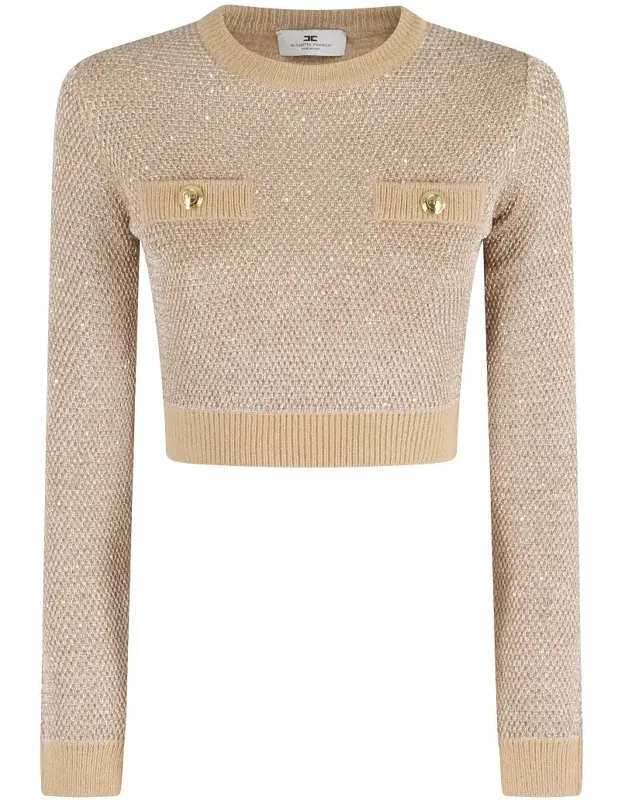 Cropped Honey Knit Sweater
