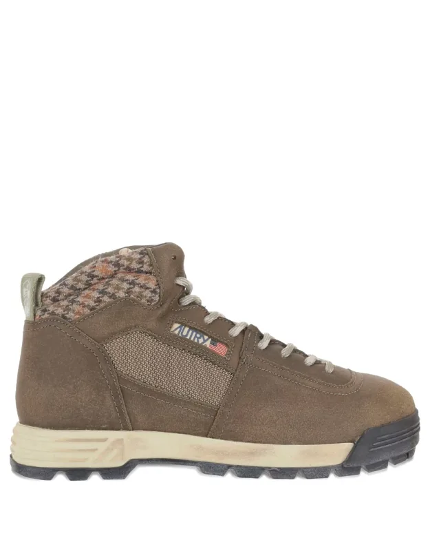 Mid-top Sneakers With Houndstooth Ankle Panels