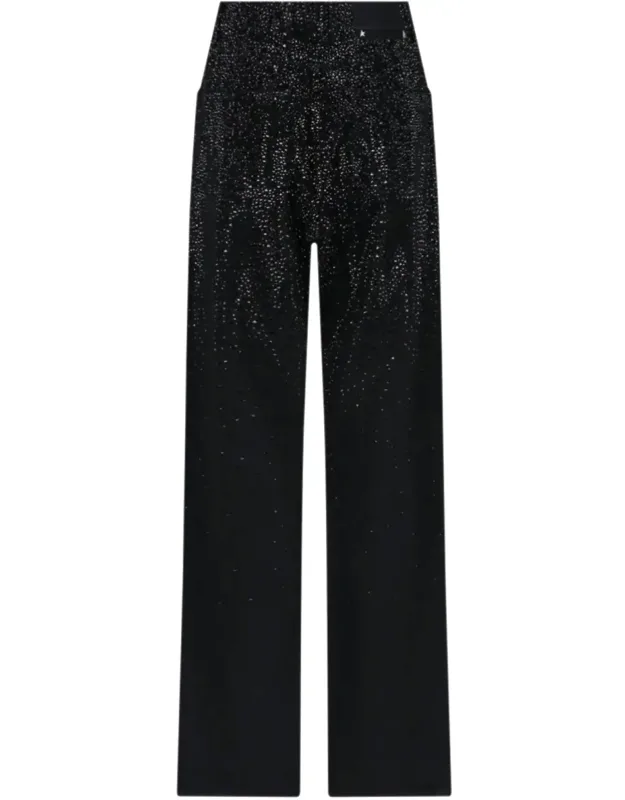 Straight Jeans With Rhinestones