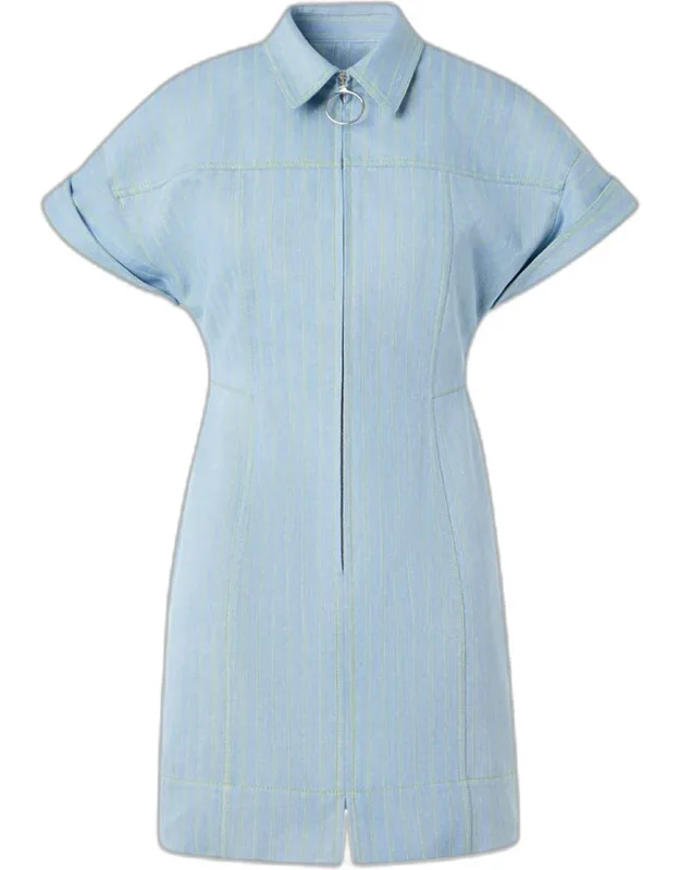 Pinstripe Denim Shirtdress