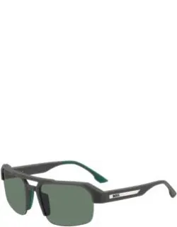 Sunglasses With Temple Insert And Logo