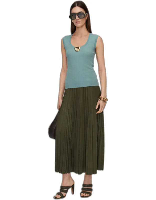 Rabat Pleated Satin Skirt