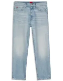 Tapered-fit Jeans In Bright-blue Denim