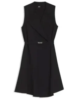 Crepe Wrap Dress With Belt