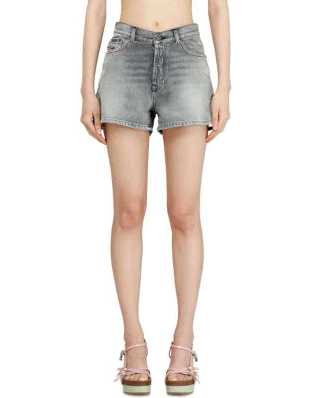 Denim Shorts With Frayed Hems