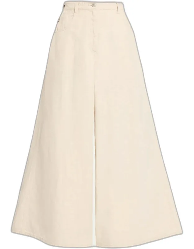 Garment Dyed Twill Maxi Wide-leg Jeans