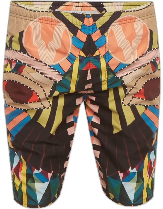 Multicolour Abstract Print Nylon Swim Shorts