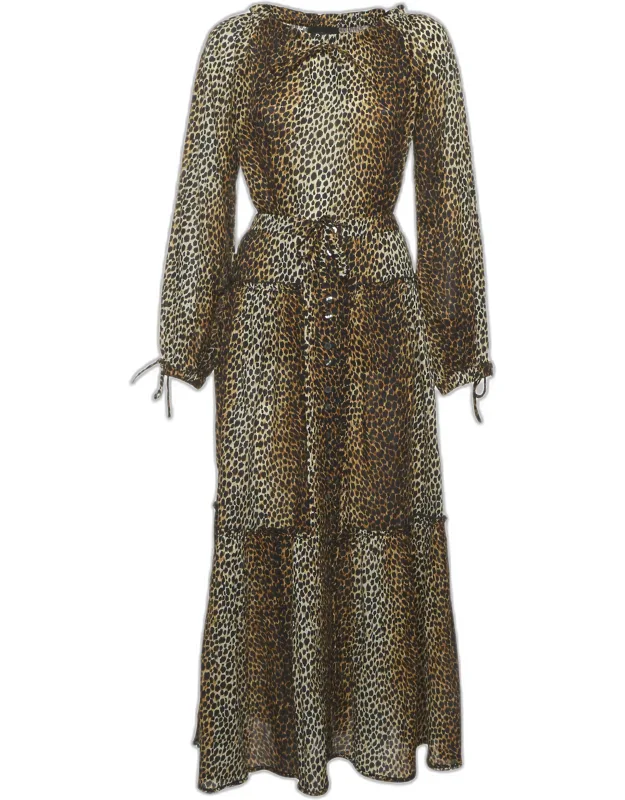 Leopard Print Cotton Top & Skirt Suit