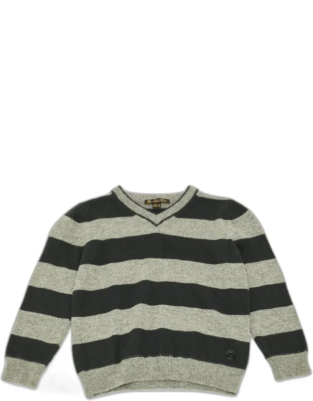 Striped Cashmere Elbow Patch Sweater