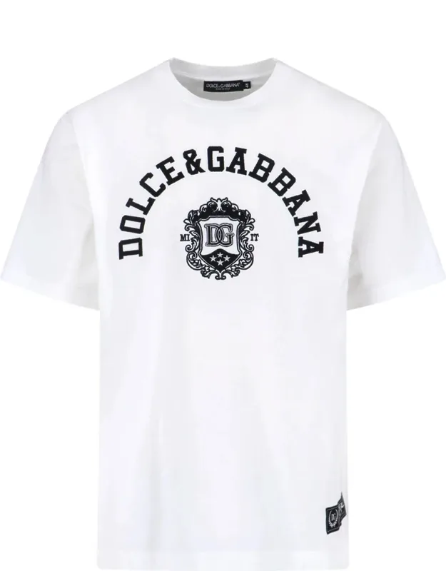 Logo T-shirt With Contrast Lettering And Straight Hem