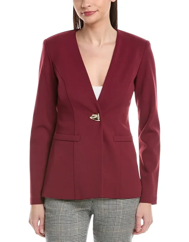 Blazer - Faux Pockets, One-button Closure