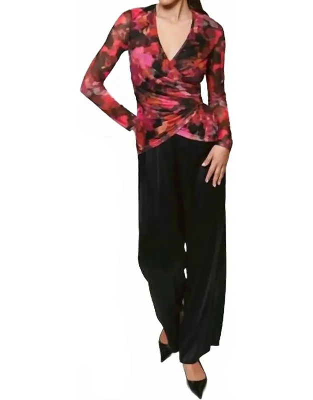 Evia Faux Wrap Blouse