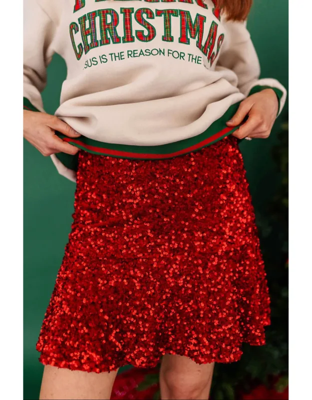 Sequin Trumpet Mini Skirt